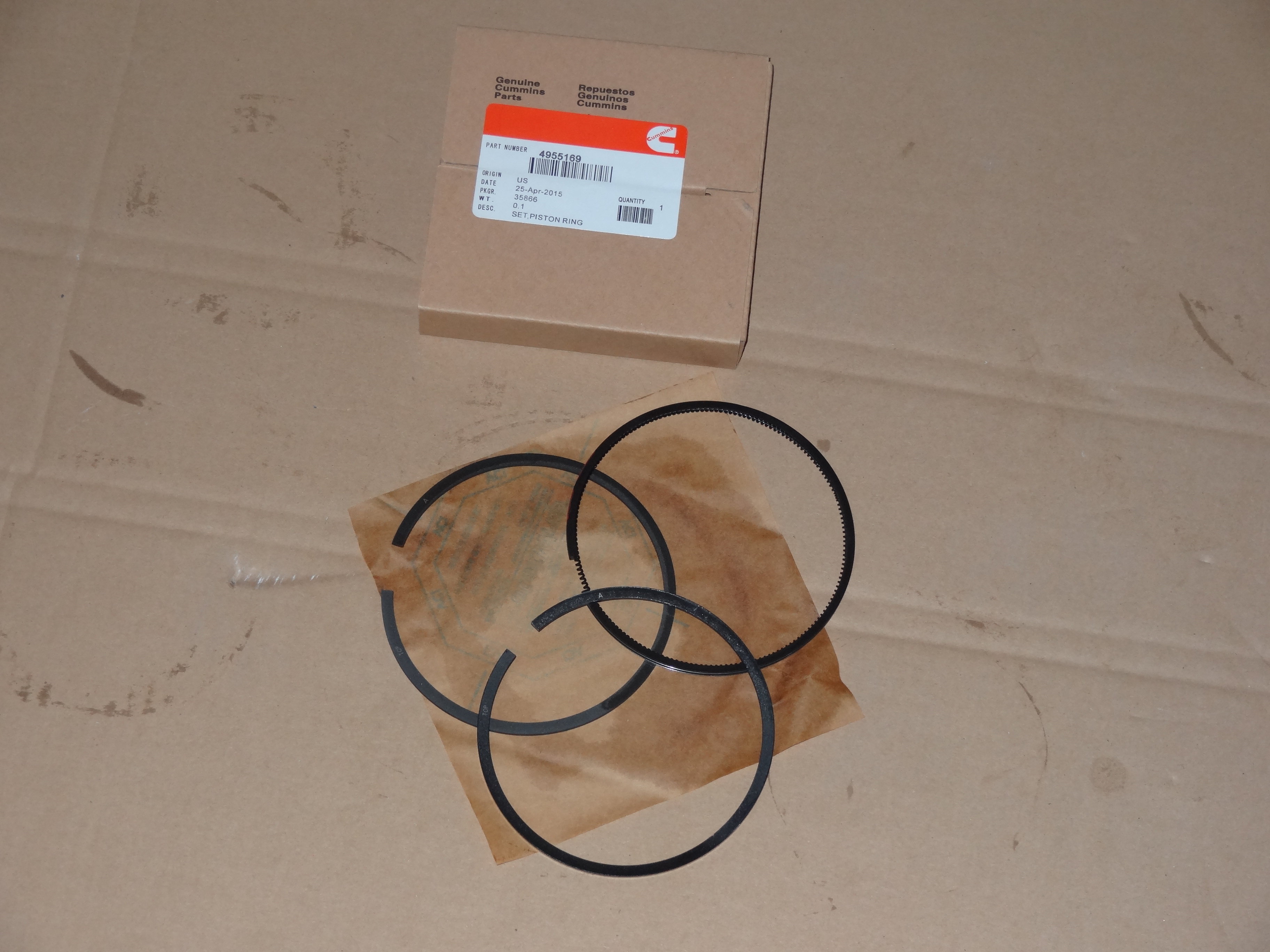 Кольца поршневые стандарт ISBe DCEC Cummins  4955169 /3971297/3976339( 6ISBe (Set the engine))