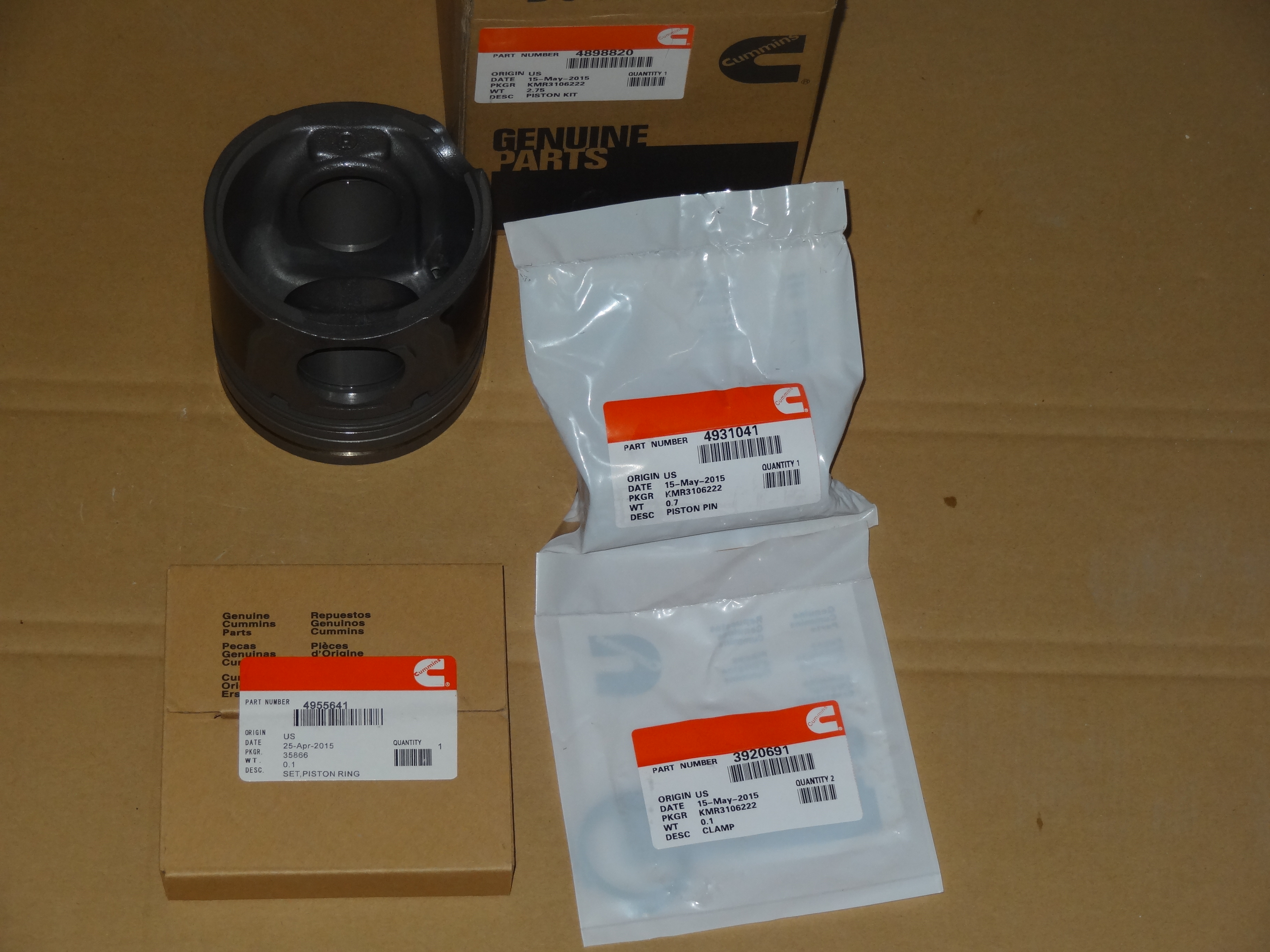 Поршень ремонтный  +0,5 мм (4955642+ 4931041+4943264 + 4955641)Cummins 4/6ISBe