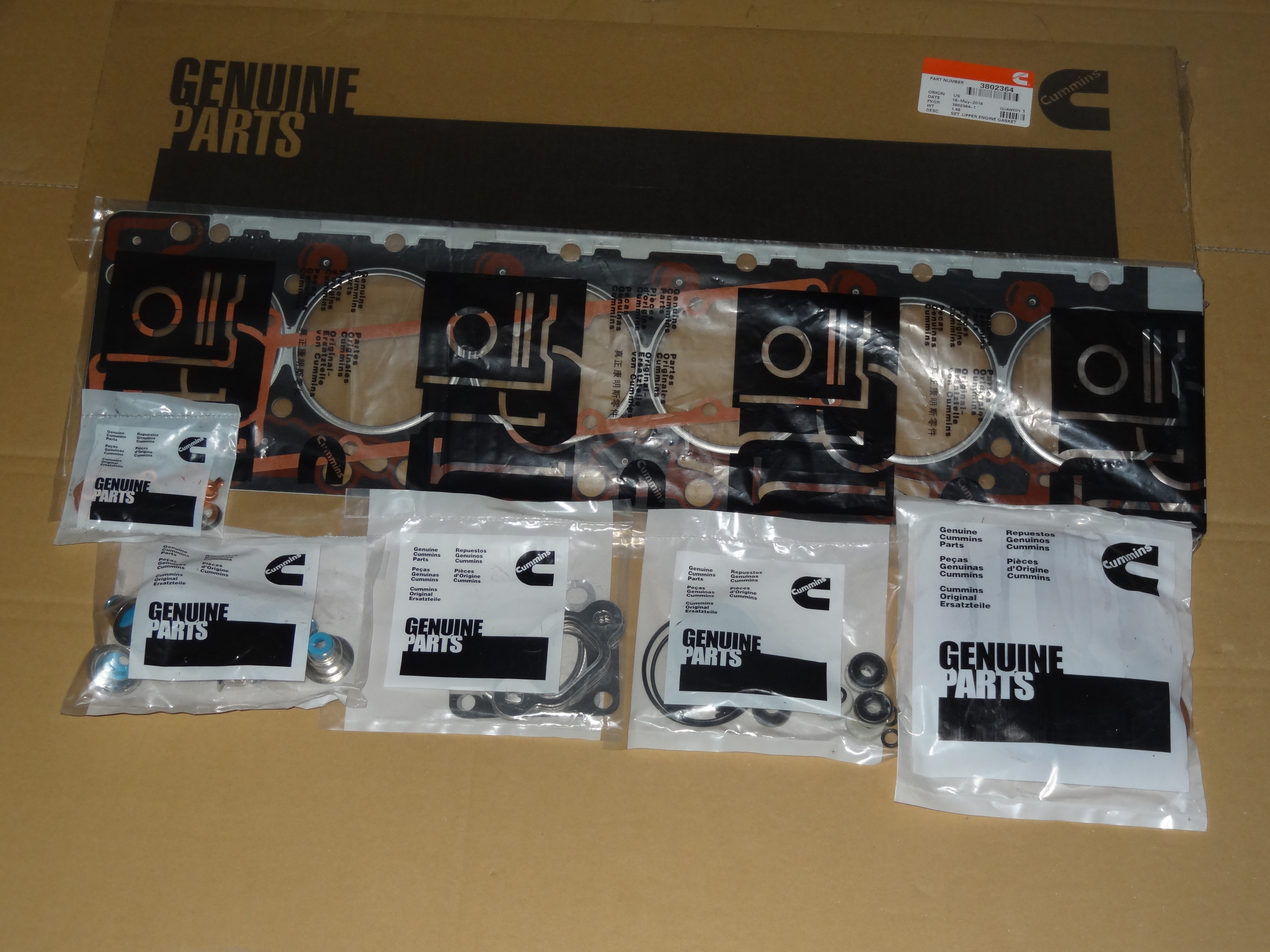 Прокладок набор верхний 6BTA5,9  3802364