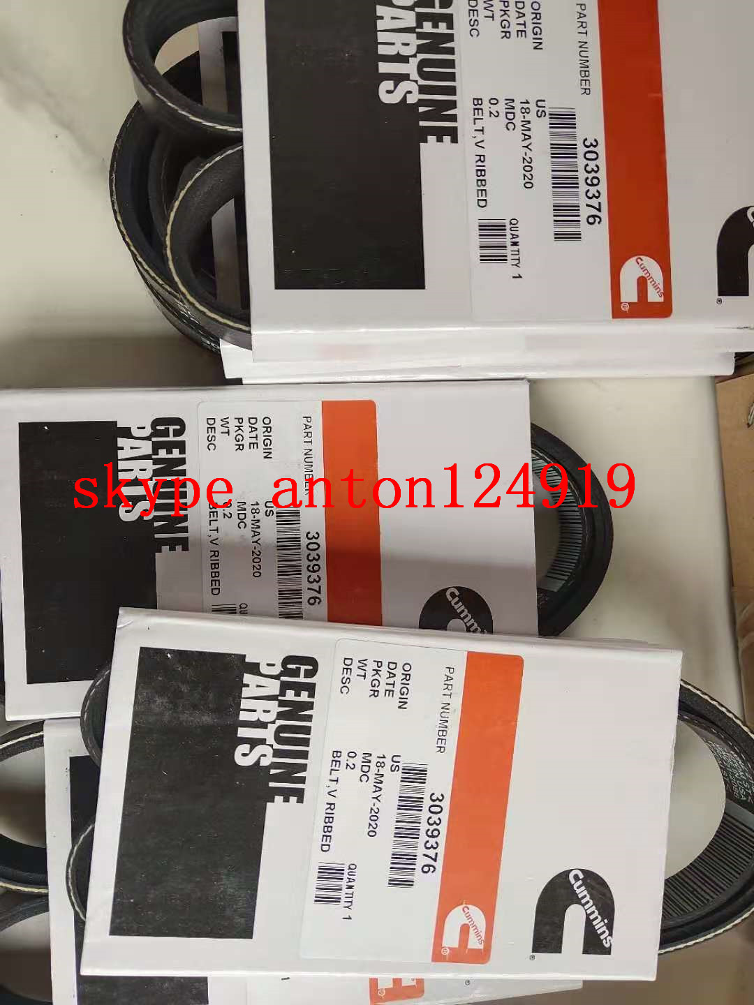 3039376 Ремень привода генератора Cummins KTA19, KTA38, KTA50