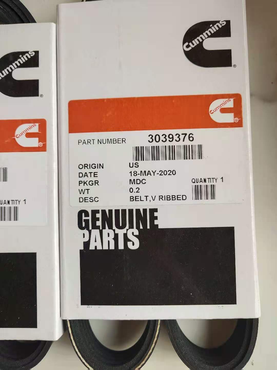 3039376 Ремень привода генератора Cummins KTA19, KTA38, KTA50