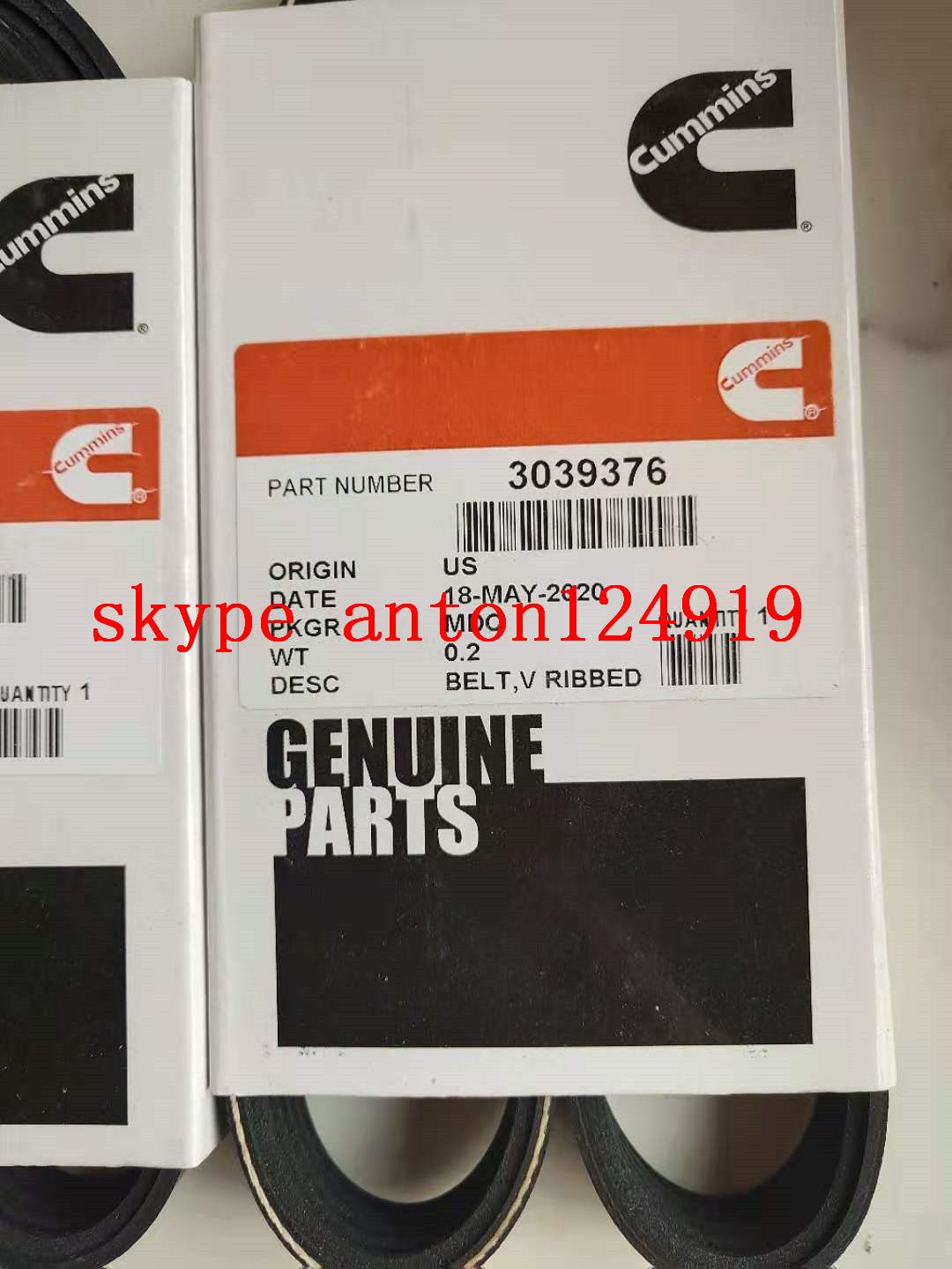 3039376 Ремень генератора Cummins (Камминз) КТА38 / КТА50 / QSK