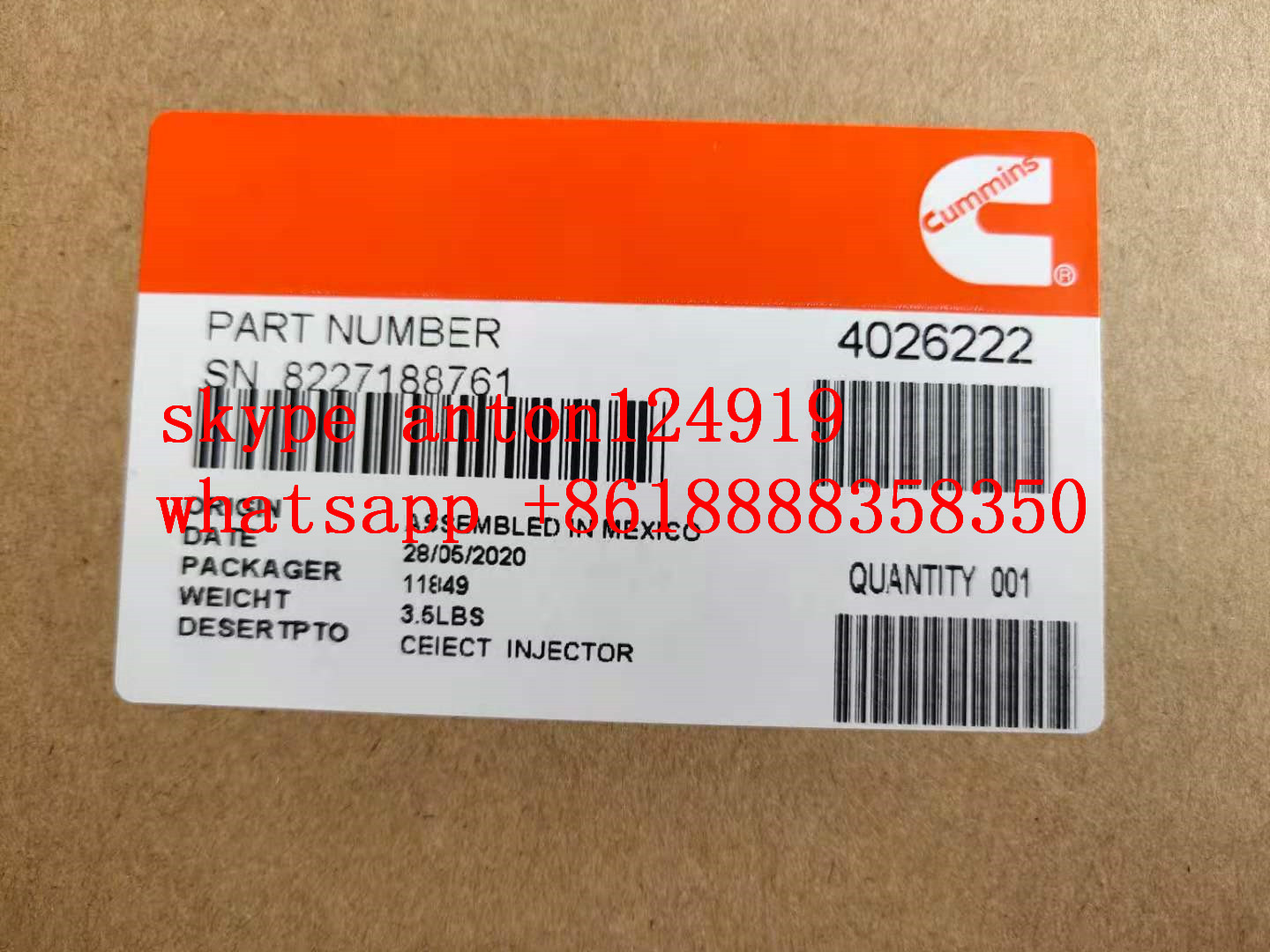 ТОПЛИВНАЯ ФОРСУНКА 4026222 CUMMINS M11